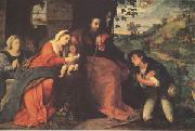 Palma Vecchio The Adoration of the Shepherds with a Donor (mk05) USA oil painting artist